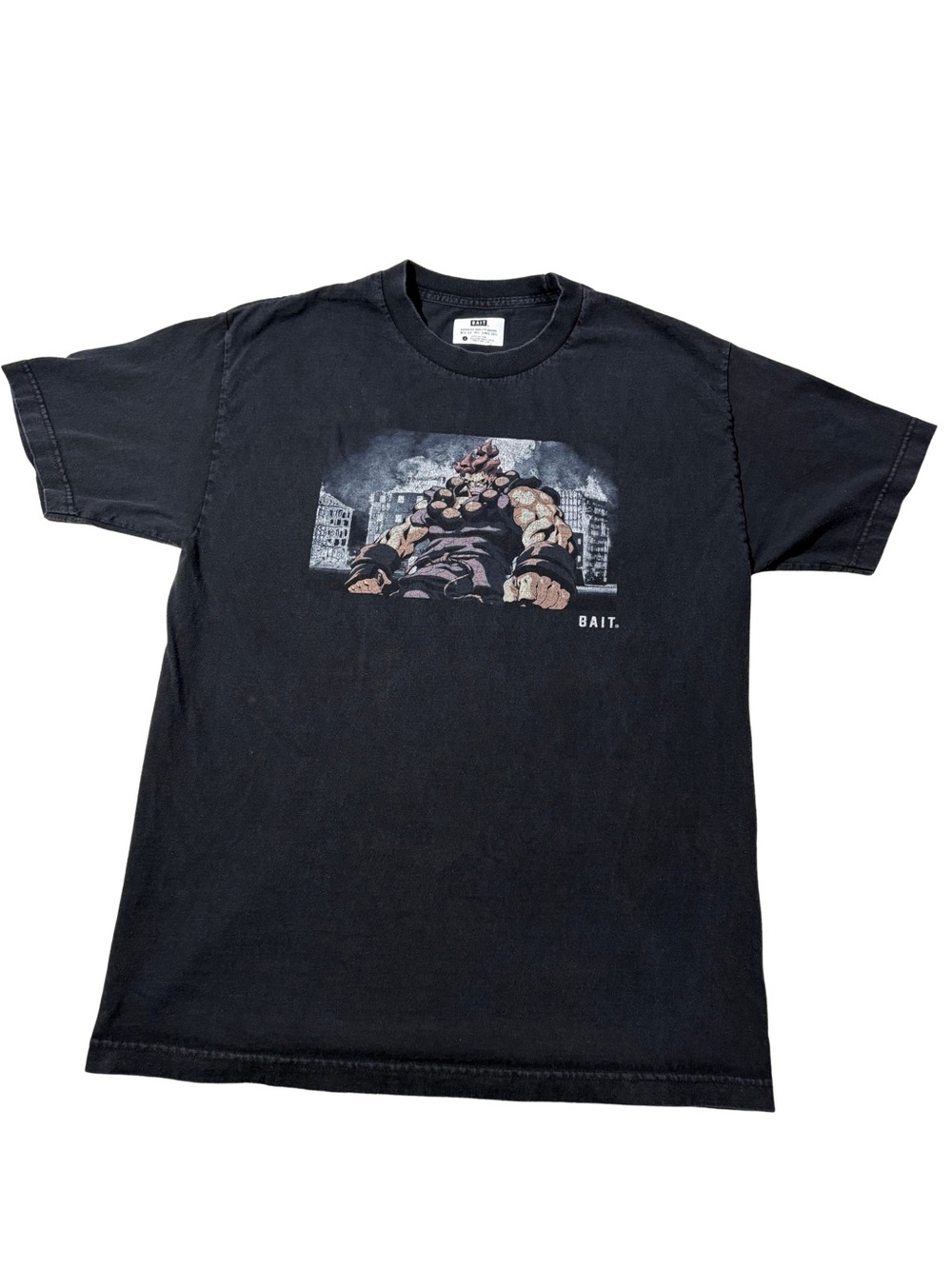 BAIT Street Fighter Akuma Graphic Black Cotton Short Sleeve Crew Neck T-Shirt L